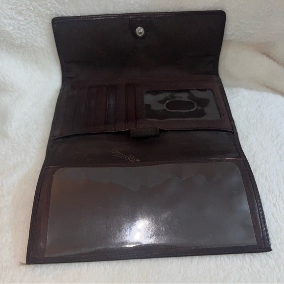 Vintage Fossil Wallet checkbook cover, brown with silver, preowned - Picture 4 of 4